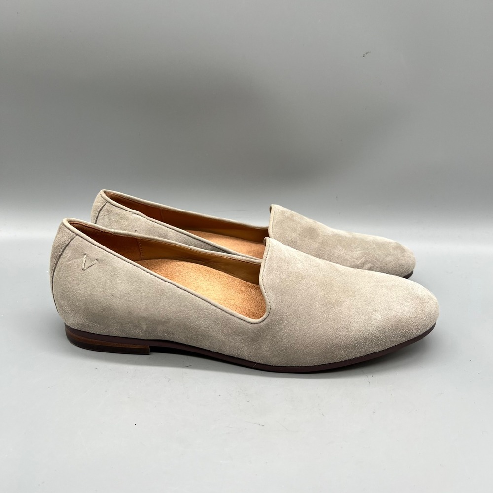Vionic Shoes Womens 8 Gray Suede Willa Slip On Loafers Flats Casual Walking